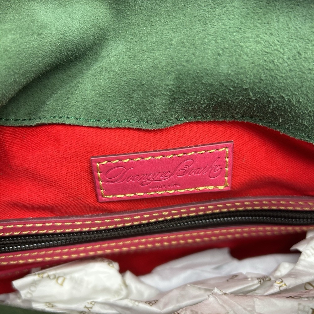 NWT Dooney Bourke 8L980 Small Florentine Leather Satchel Fuchsia Pink Purse Bag - Picture 11 of 16